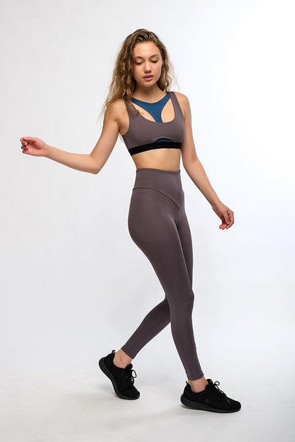 Anthracite Women's High Waist Sports Leggings - Velong