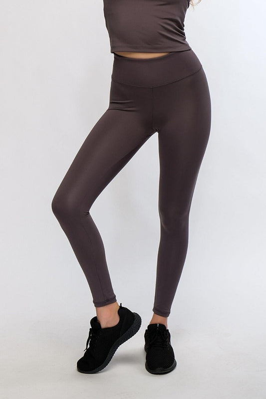 Anthracite Women's High Waist Soft Touch Sports Tights - Lemina