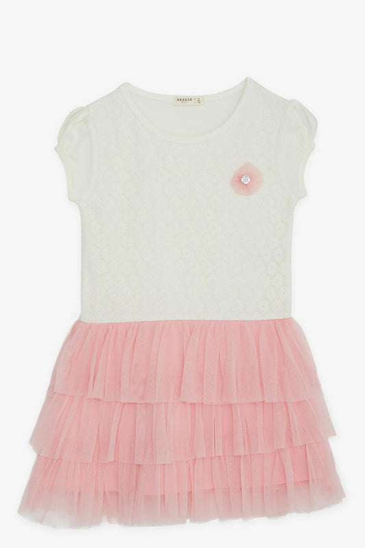 Girl's Dress Lace Tulle Ecru (Age 4)