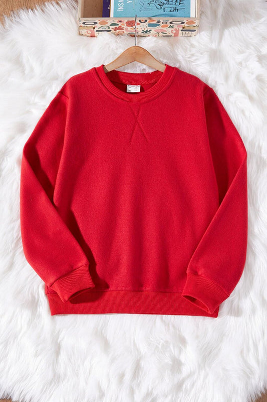 Boy's Selanik Fabric Red Sweater 17394