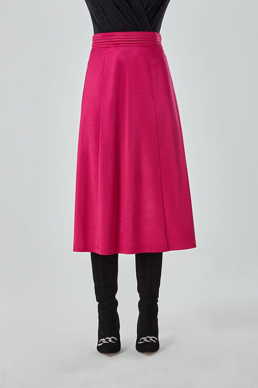 Satin Flowing Fuchsia Skirt