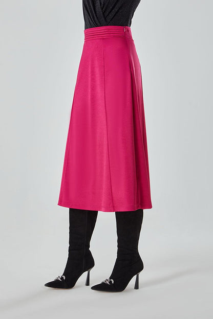 Satin Flowing Fuchsia Skirt