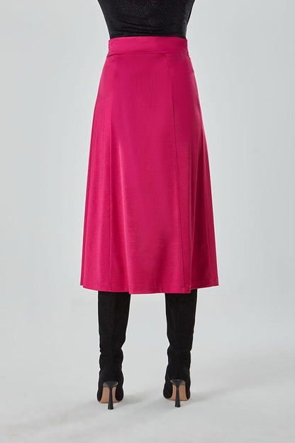 Satin Flowing Fuchsia Skirt