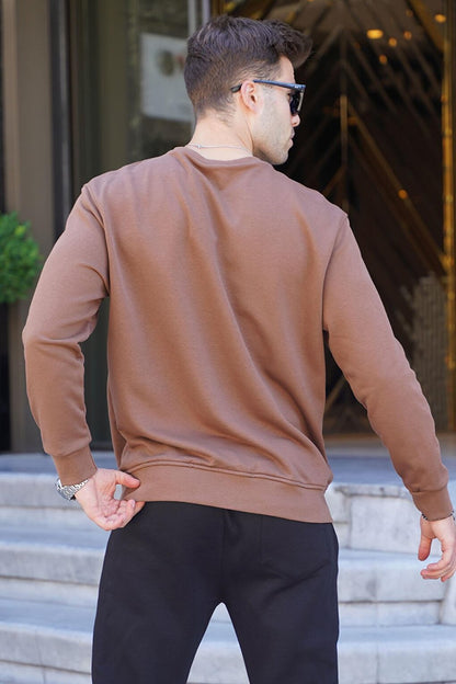 Brown Regular Fit Basic Sweatshirt 6136