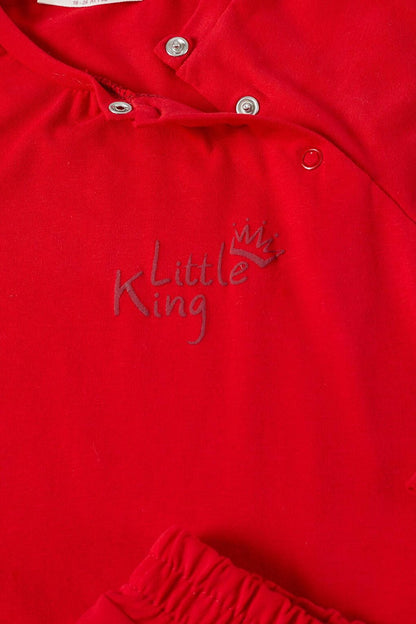 Red Little King Print Baby Boy Suit 17312