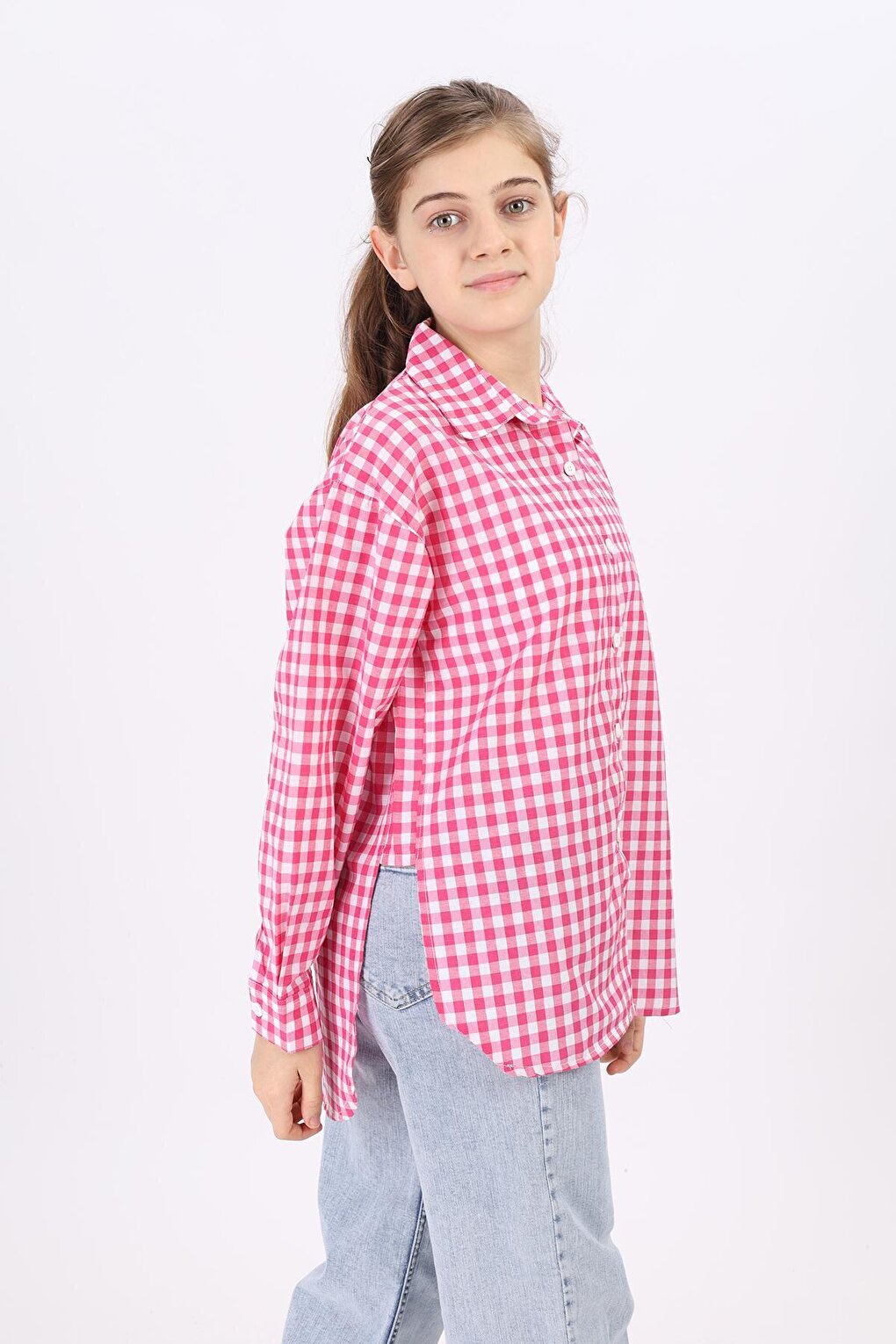 Girl's Plaid Shirt 9-14 Years Lx182-2