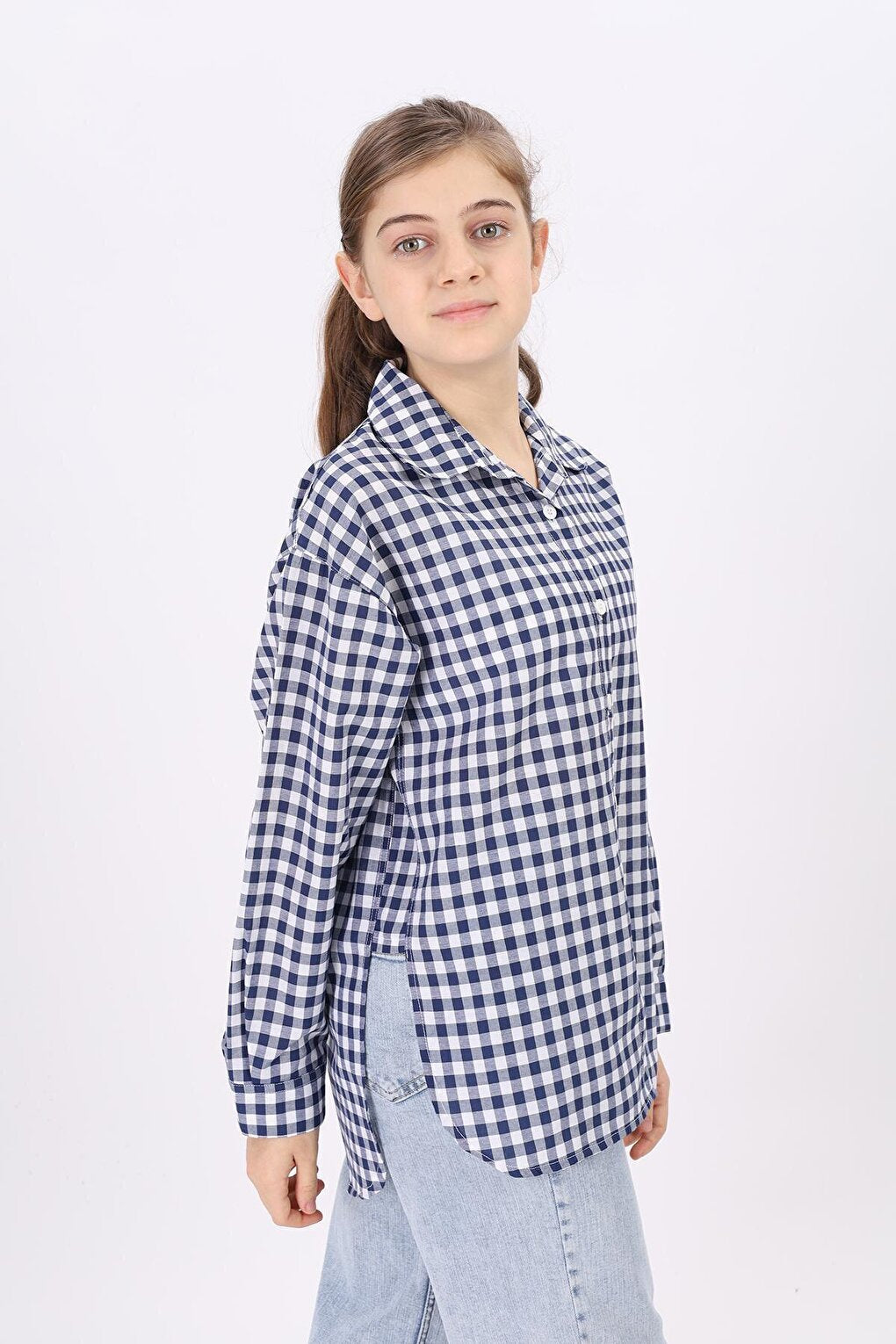 Girl's Plaid Shirt 9-14 Years Lx182-2