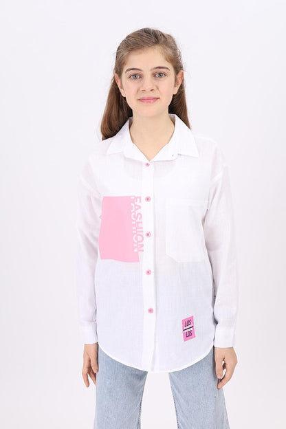 Girl's Fashion Printed Shirt 9-14 Years Lx194