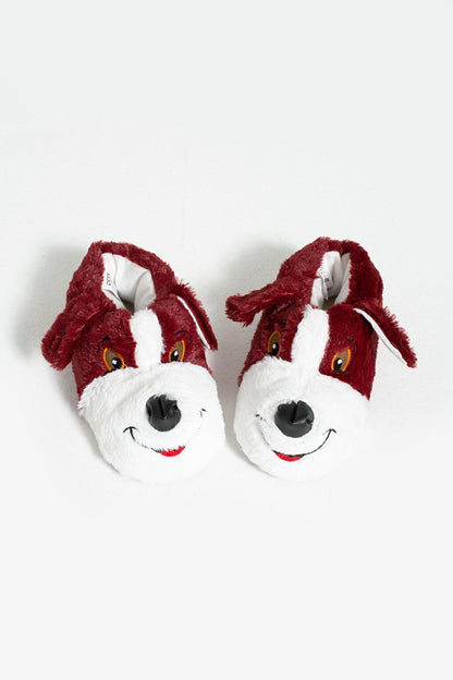 Cute Dog Thermal Base Plush Women's Slippers 001-999-22Nw