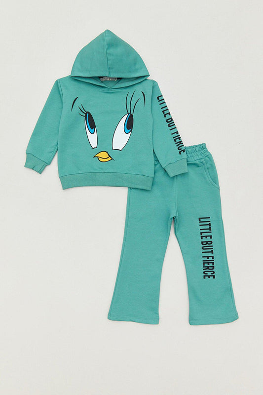 Printed Hooded Unisex Kids Tracksuit Set