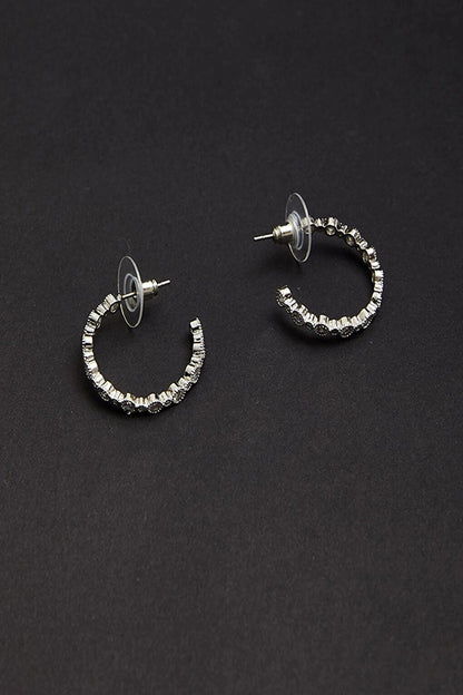 Women's Accessory Small Stone Hoop Earrings