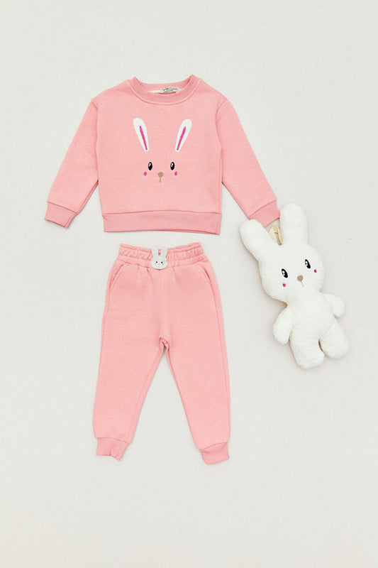 Girls' Tracksuit Set with Embroidered Bag Accessories