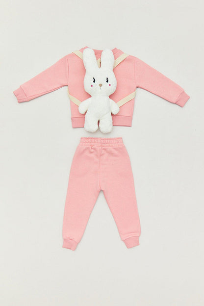 Girls' Tracksuit Set with Embroidered Bag Accessories