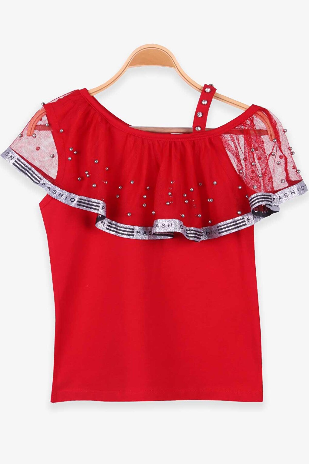 Girl's Blouse Tulle Red (8-14 Years)