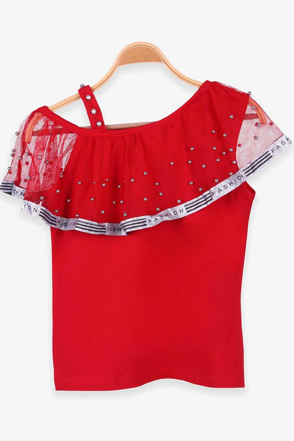 Girl's Blouse Tulle Red (8-14 Years)