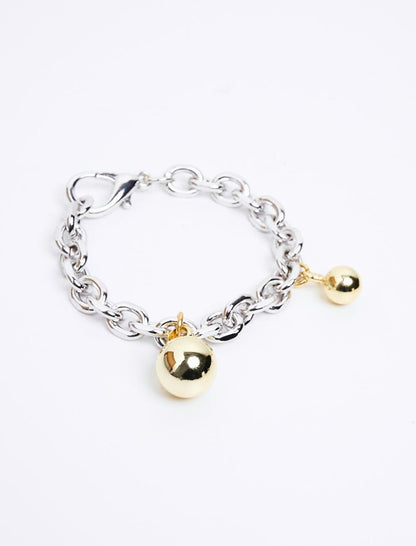 Silver Stylish Thick Chain Bracelet