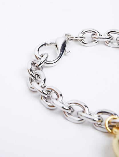 Silver Stylish Thick Chain Bracelet