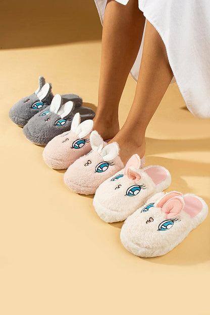 3-Piece Cute Rabbit Closed Front Fur Thermal Sole Women's House Slippers P01-18-TKM 3-Piece