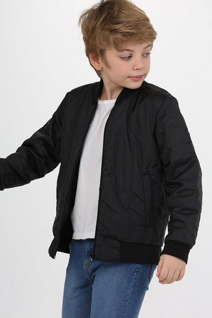 Basic Monotype Black Kids Coat LP-23WIN-054