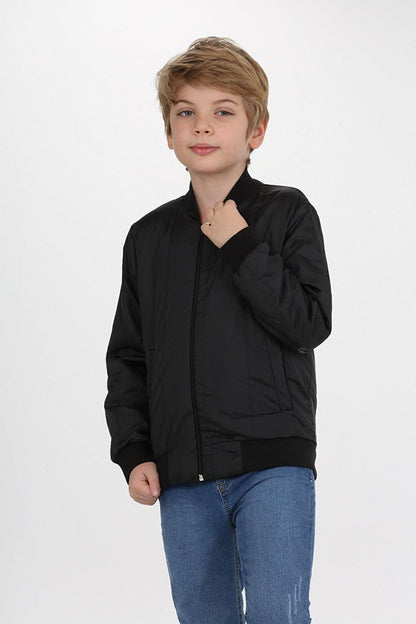 Basic Monotype Black Kids Coat LP-23WIN-054