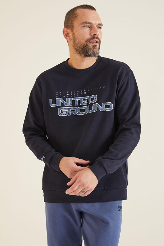 Rufus Navy Blue O Neck Men's Sweatshirt - 88127