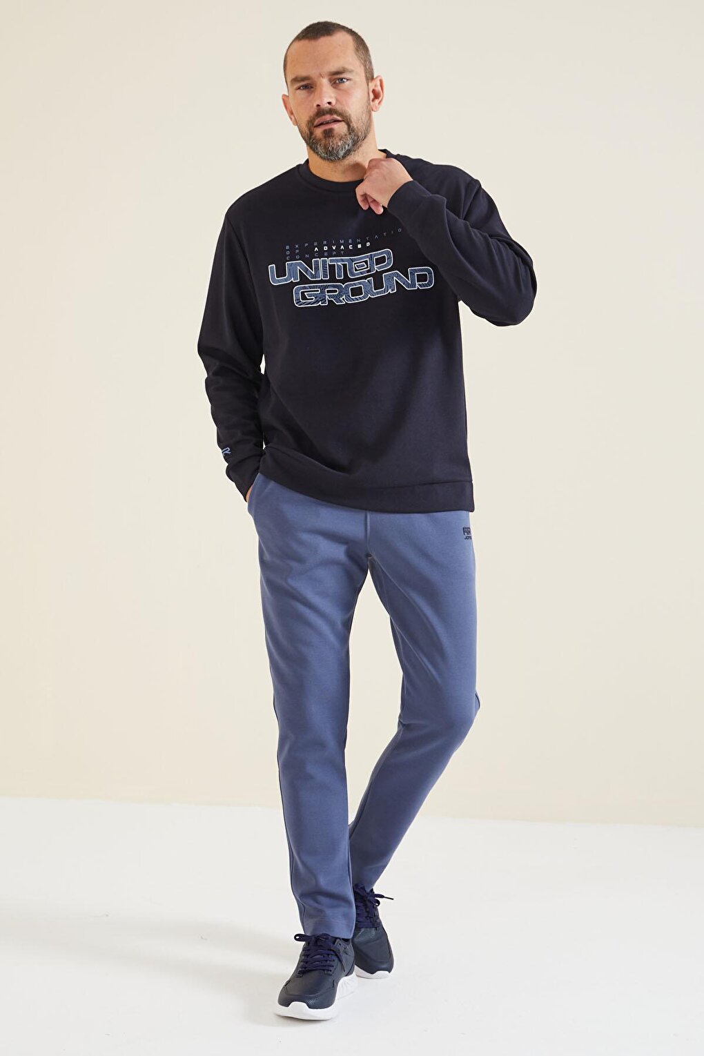 Rufus Navy Blue O Neck Men's Sweatshirt - 88127