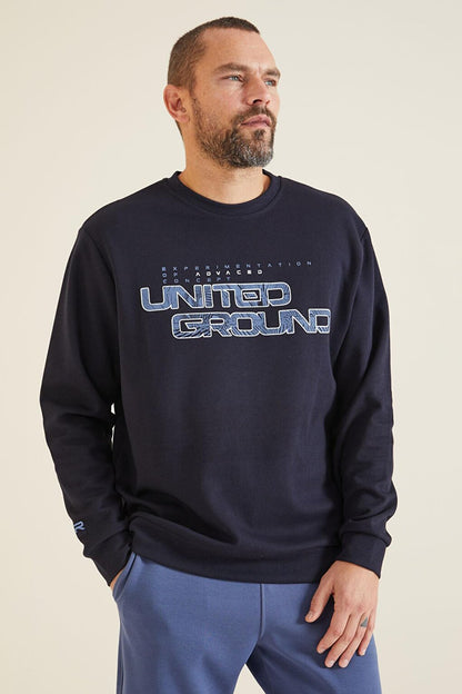 Rufus Navy Blue O Neck Men's Sweatshirt - 88127