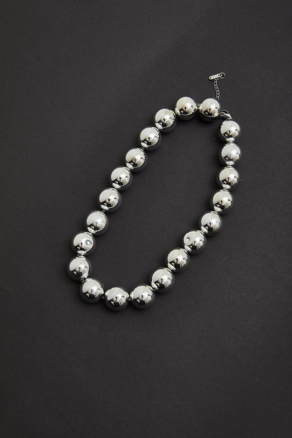 Women's Accessory Ball Large Size Steel Necklace