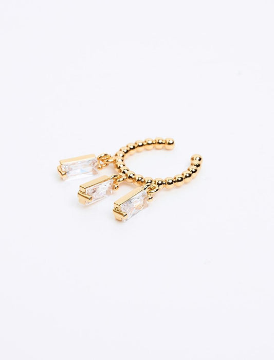 Stylish Joint Earring with Gold Stone