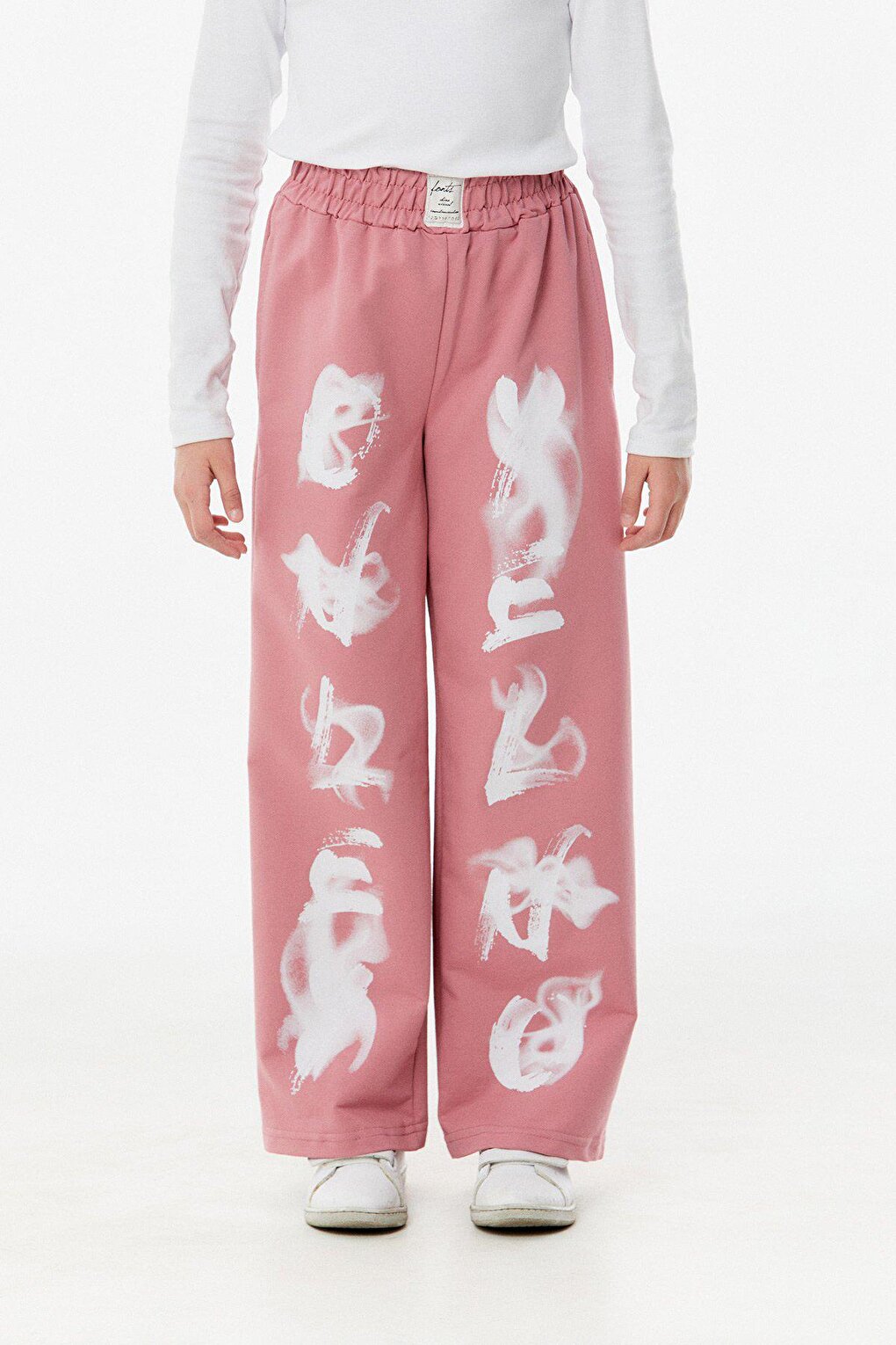 Printed Elastic Waist Girls' Sweatpants