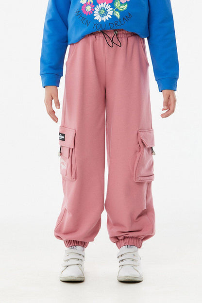 Printed Elastic Waist Jogger Girl's Sweatpants