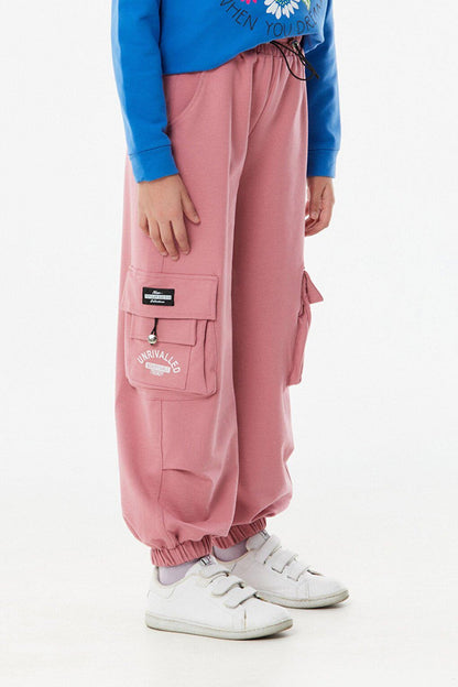 Printed Elastic Waist Jogger Girl's Sweatpants