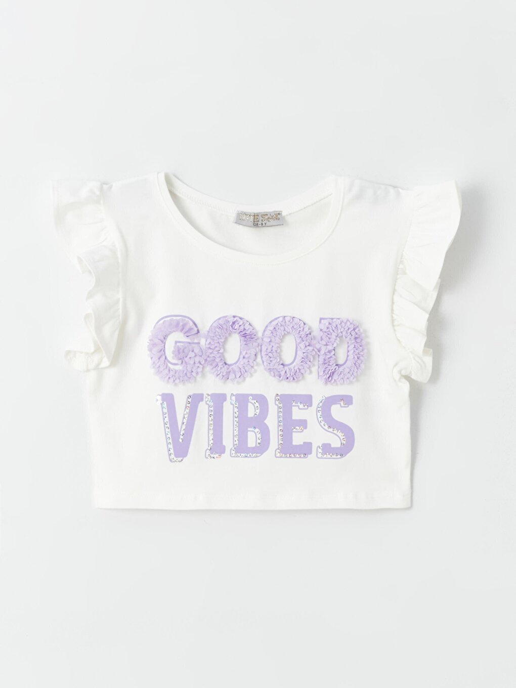 Girl's Ruffled Good Vibes T-Shirt