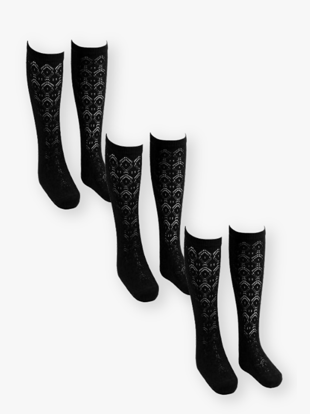 Self-patterned Girl's Knee-high Socks 3-pack