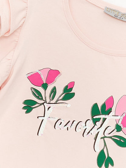 Girl's Floral Favorite Printed T-Shirt