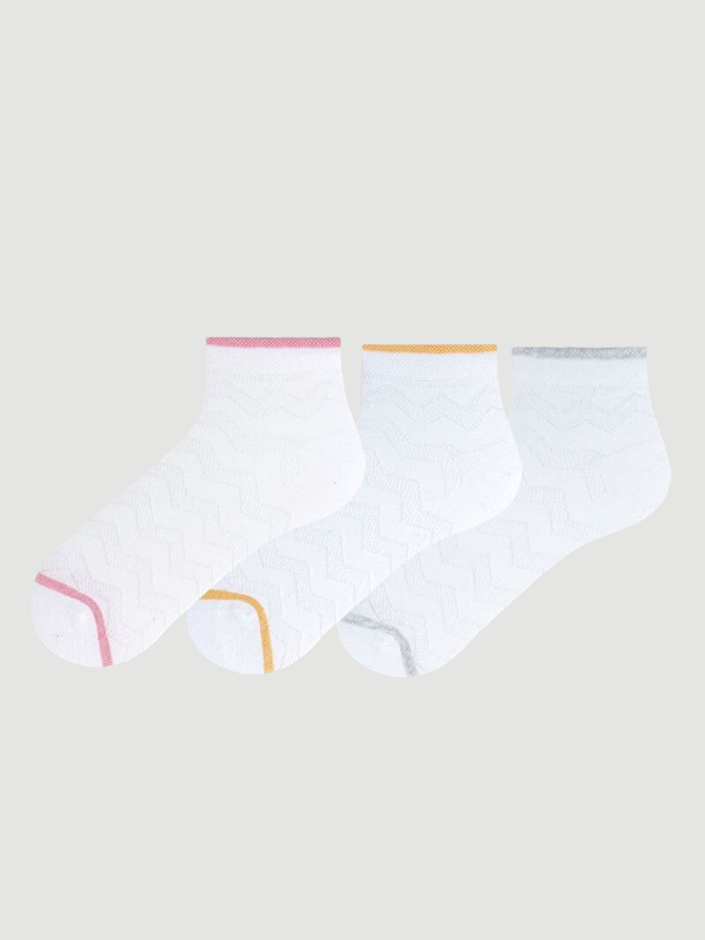 Self-patterned Girl's Booties Socks 3-pack