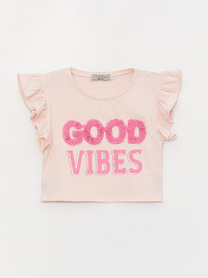 Girl's Ruffled Good Vibes T-Shirt