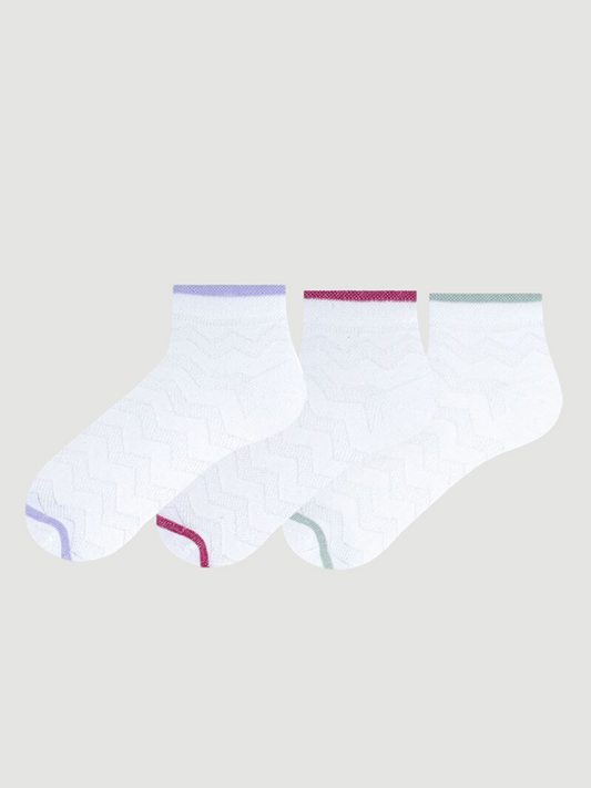 Self-patterned Girl's Booties Socks 3-pack