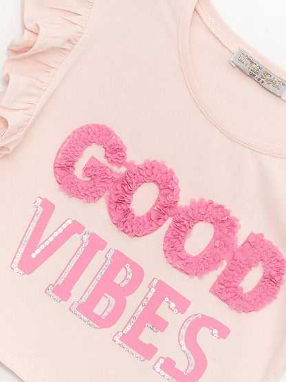 Girl's Ruffled Good Vibes T-Shirt