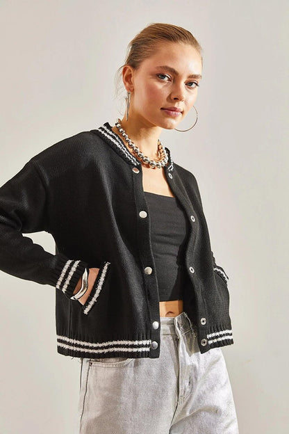 Buttoned Bomber Jacket