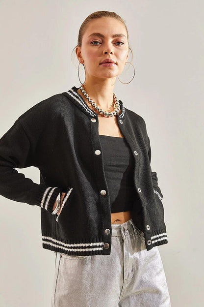 Buttoned Bomber Jacket