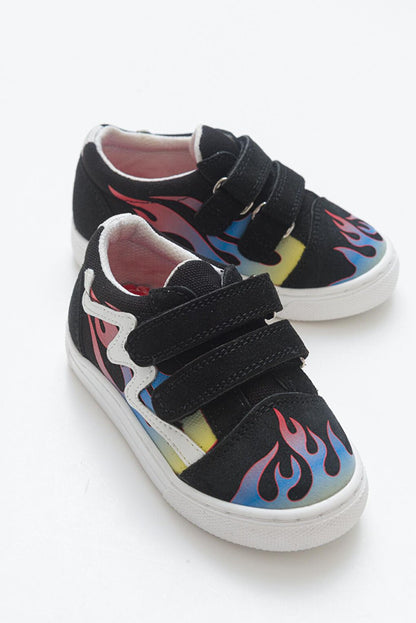 Boy's Black Genuine Leather Sneaker Shoes