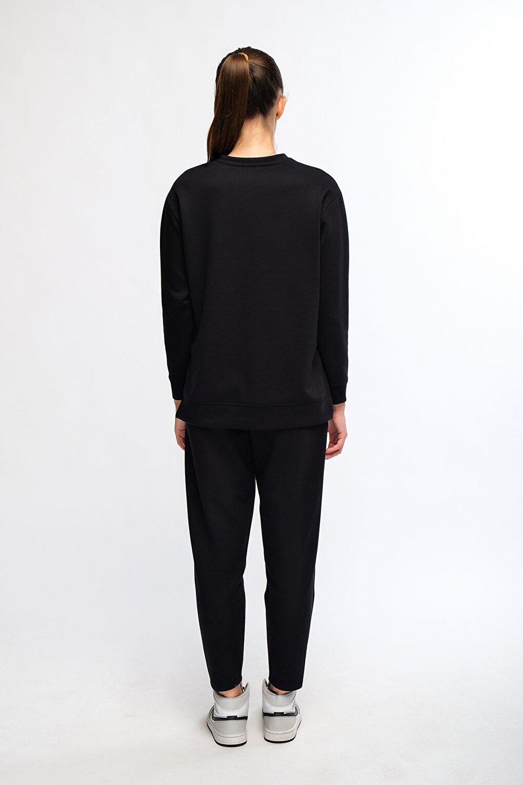 Black Women's Slit Detailed Sweatshirt - Frey