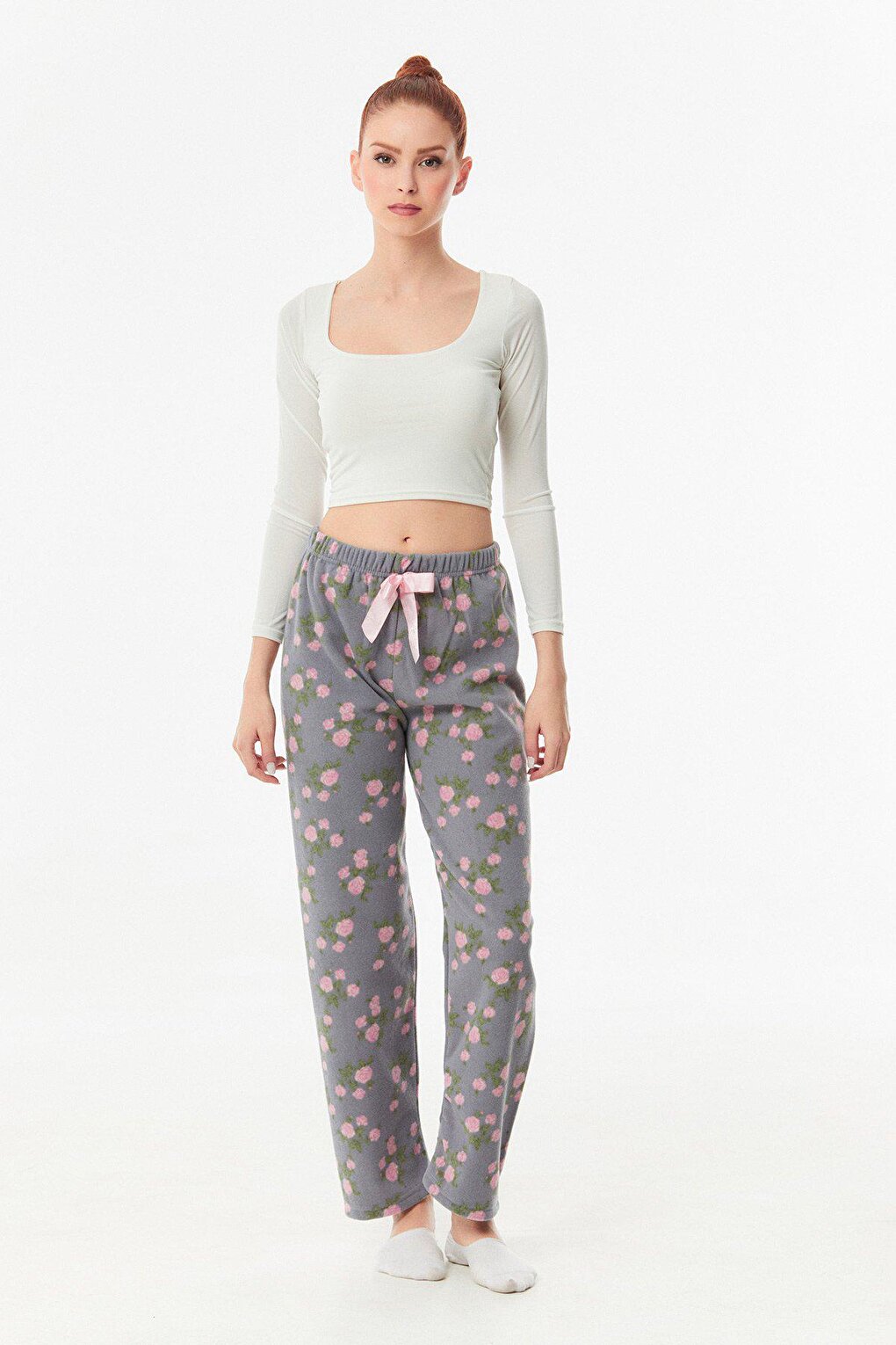 Panda Printed Pocket Fleece Pajama Bottoms