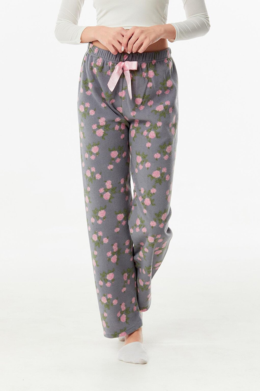 Panda Printed Pocket Fleece Pajama Bottoms