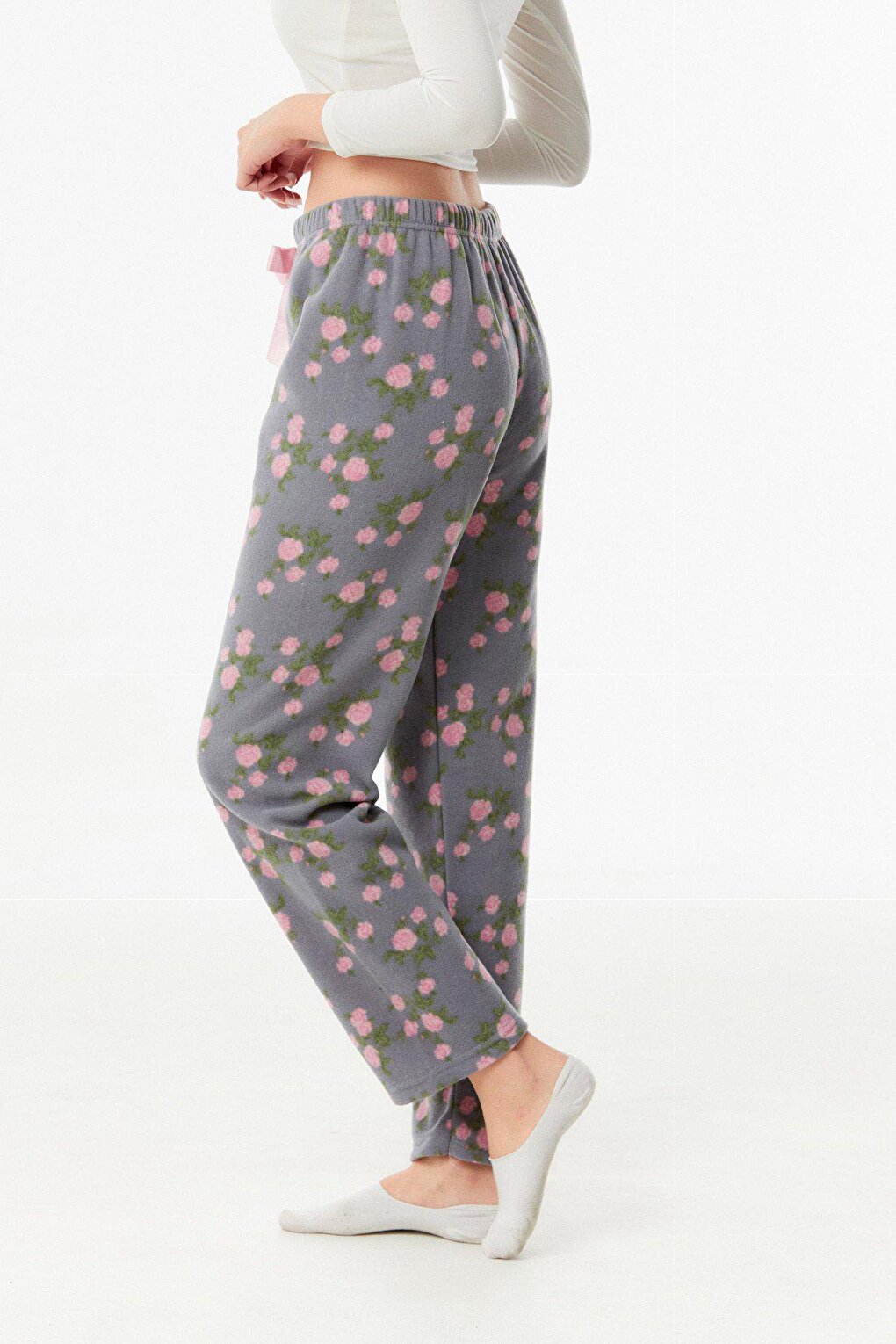 Panda Printed Pocket Fleece Pajama Bottoms