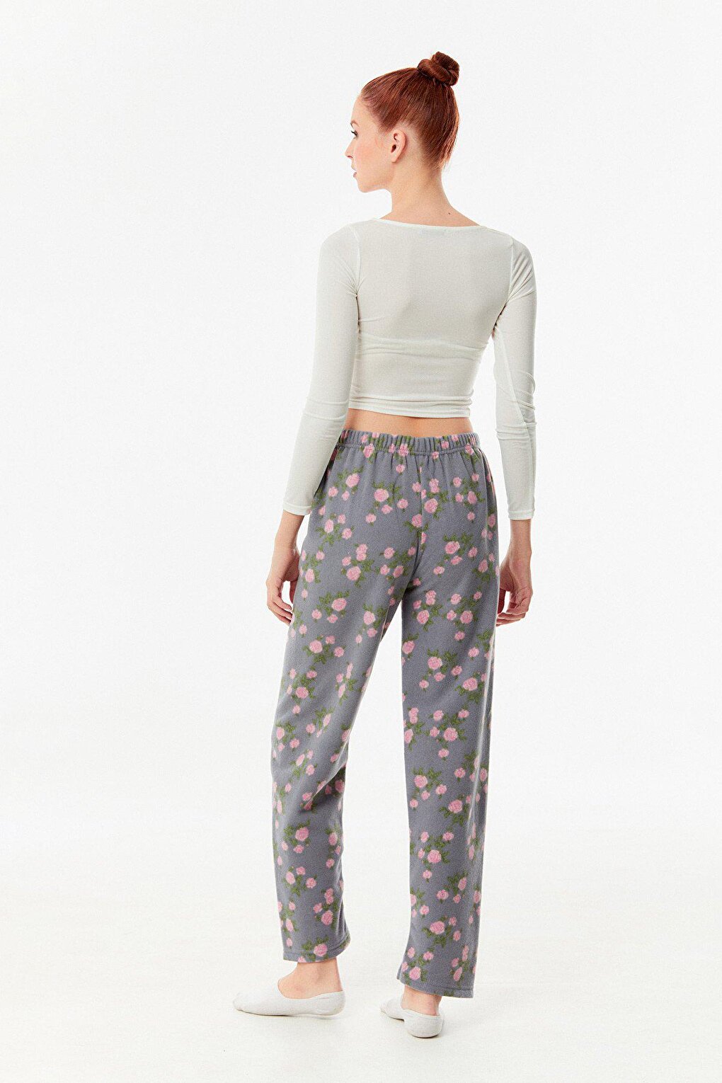 Panda Printed Pocket Fleece Pajama Bottoms