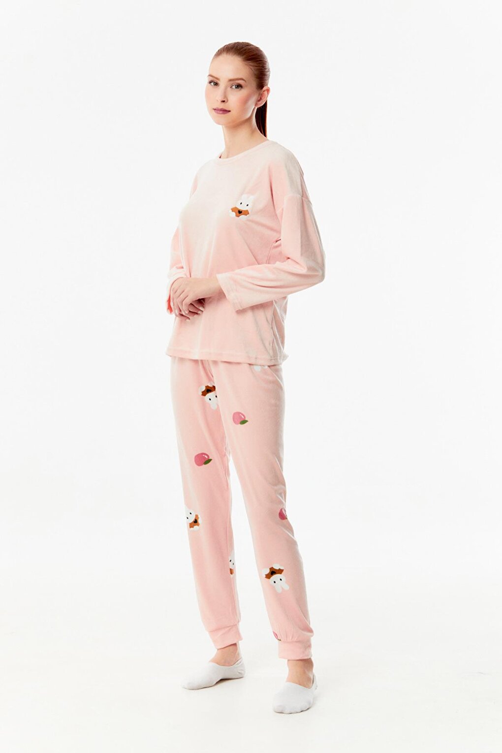 Printed Velvet Pajama Set