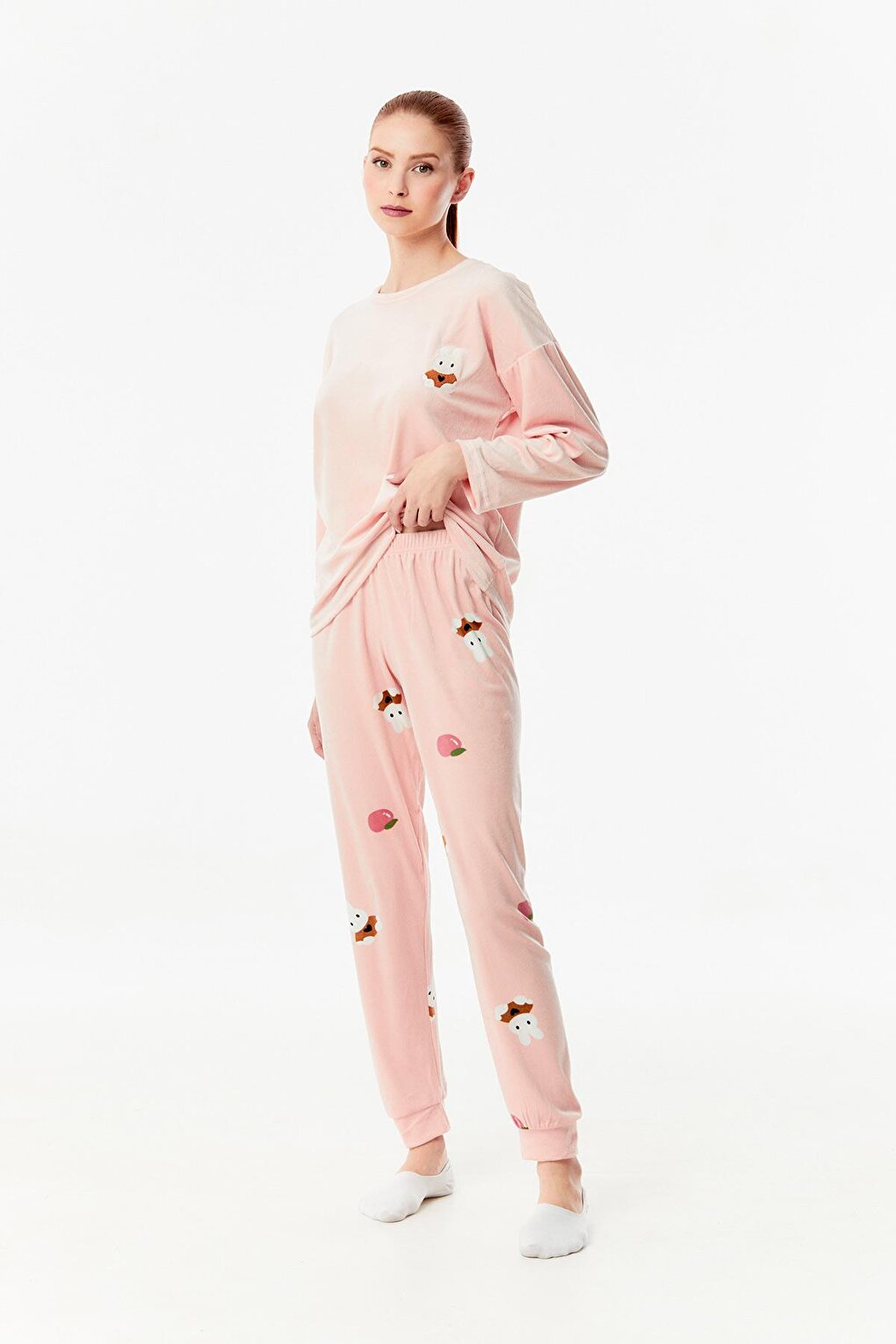 Printed Velvet Pajama Set