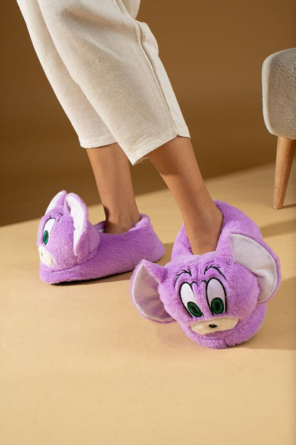 Cute Animal Figured Thermal Sole Women's Slippers P01-25-Jery